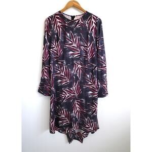 MARNI Silk Palm Leaf Print Midi Long Sleeve Dress Italy SSENSE 44 8 M $1750